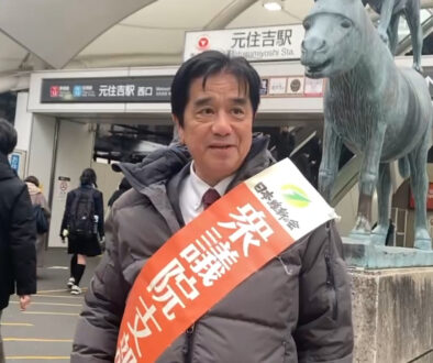 元住吉で朝の挨拶です。